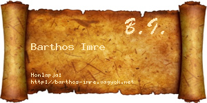 Barthos Imre névjegykártya